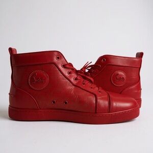 Christian Louboutin Red Leather Sneakers